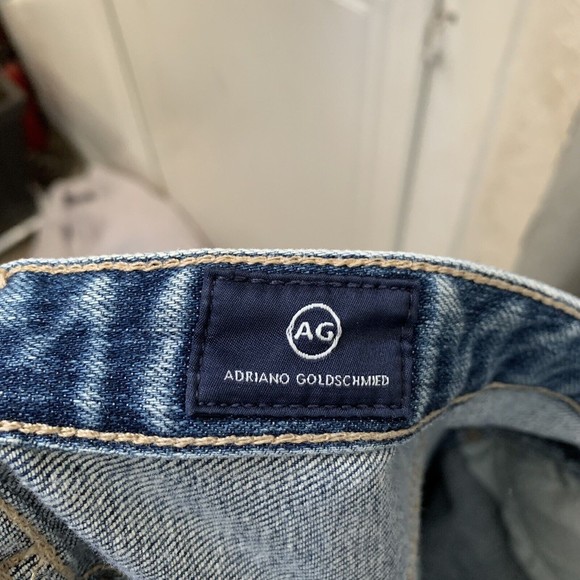 AG Adriano Goldschmied The Jodi High Rise Crop Flare Blue Denim Jean Size 32R - Picture 9 of 11